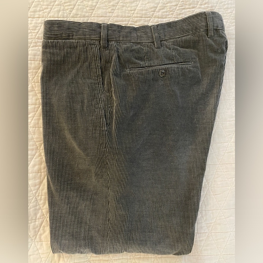 INCOTEX Made in Italy Cashco Flat Front Corduroy‎ Trouser in Olive Size 38 $950